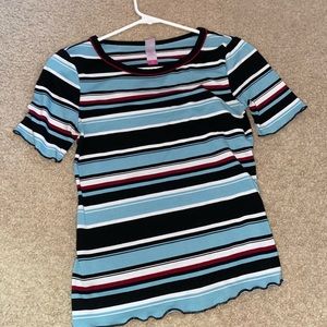 This is made in Hecho in China it is 65% polyester, 30% rayon 5% spandex
